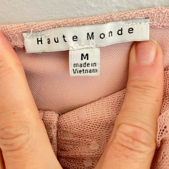 Haute Monde Baby Pink polka dot mini dress - Picture 3 of 7